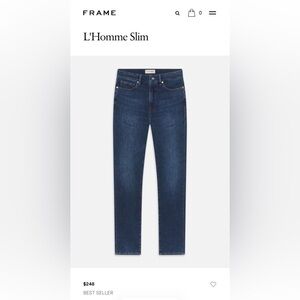 Frame Denim L'Homme Slim Dark Blue Jeans